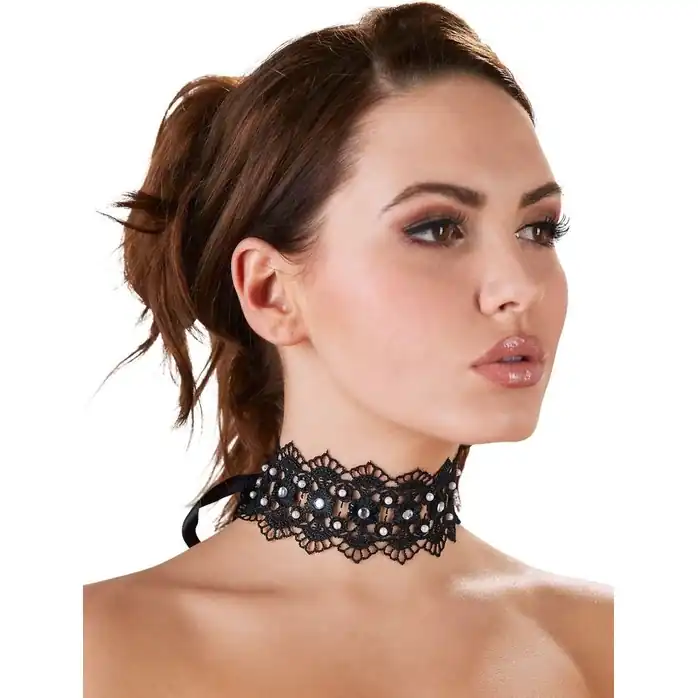 Ажурный чокер со стразиками - Cottelli Collection