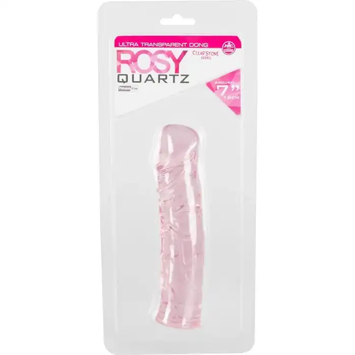 Нежно-розовый гелевый фаллоимитатор Rosy Quartz - 18 см. Фотография 2.