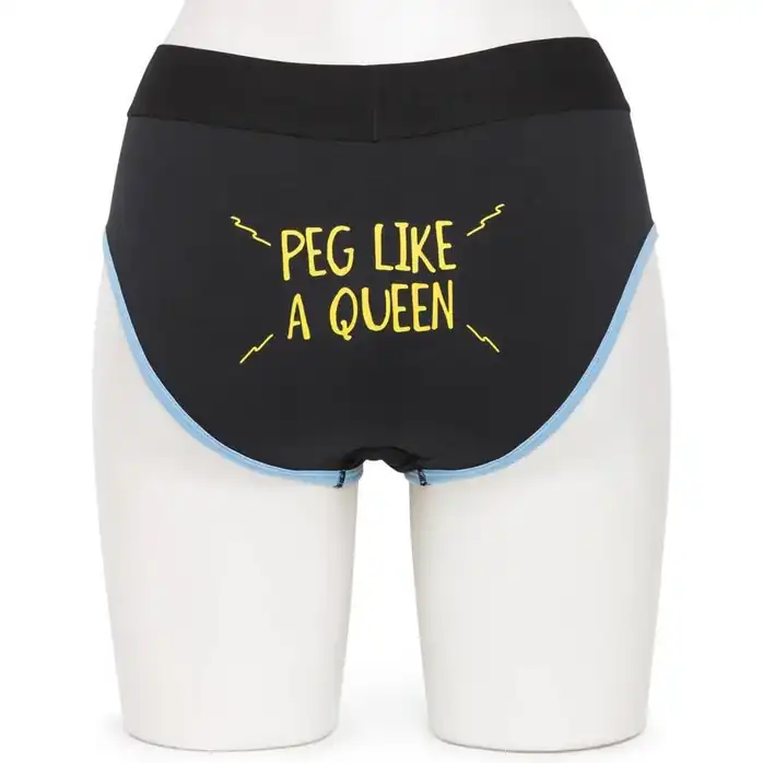 Ярко-розовый страпон на трусиках-брифах Broad City Pegasus Pegging Kit S/M - 17,8 см. Фотография 2.