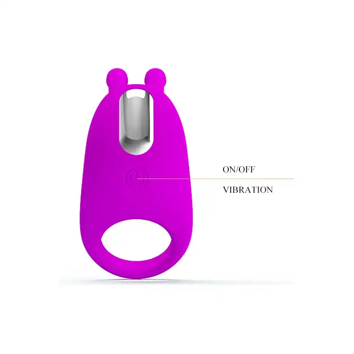 Лиловое эрекционное кольцо с вибрацией Rabbit Vibrator - Pretty Love. Фотография 6.