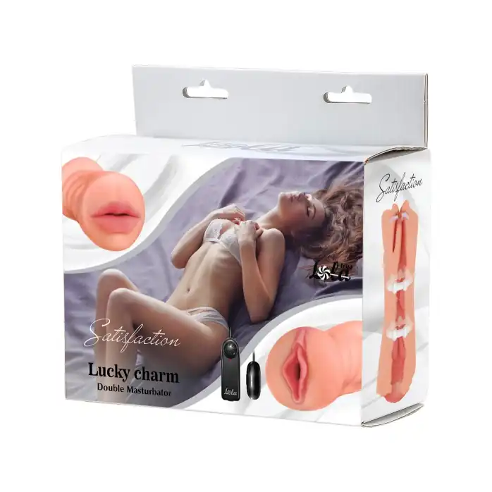 Двусторонний мастурбатор с вибропулей Satisfaction Lucky charm - Satisfaction. Фотография 5.