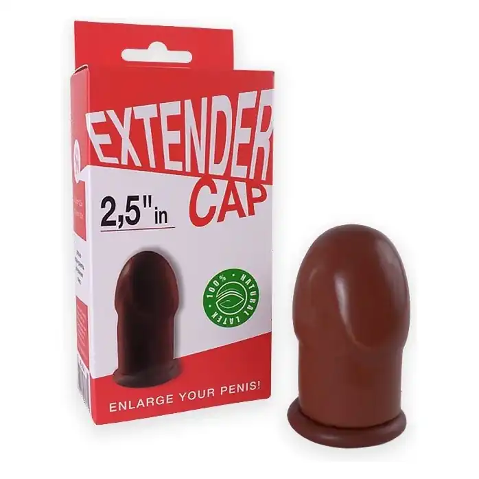 Коричневый латексный удлинитель пениса 2.5 in - Sitabella accessories