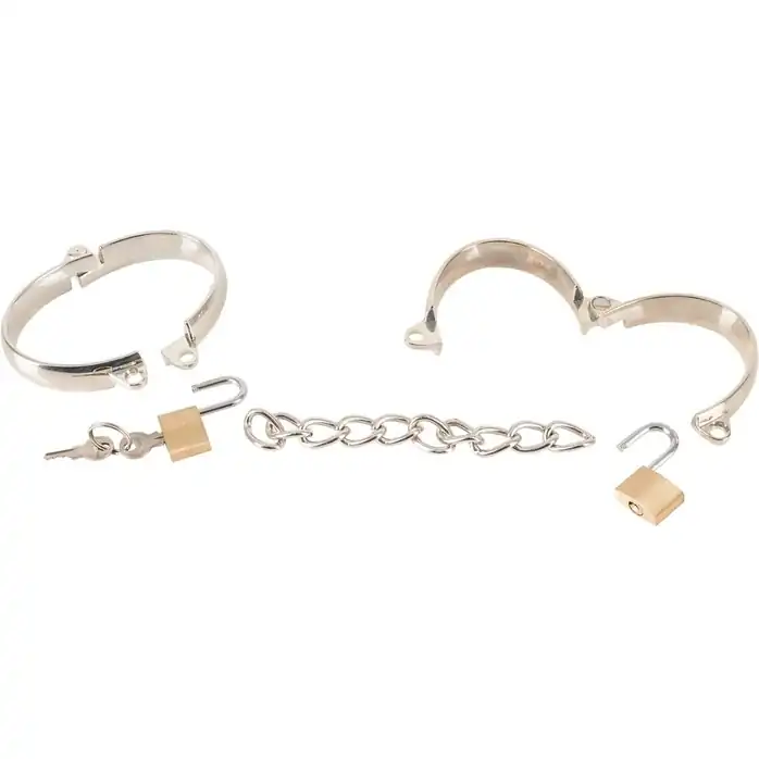 Металлические наручники Metal Handcuffs с замочками - Bad Kitty. Фотография 2.