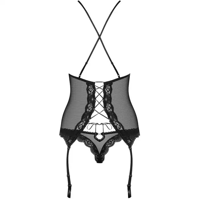 Соблазнительный полупрозрачный корсаж с кружевом и шнуровкой на спинке - Sexy. Фотография 4.