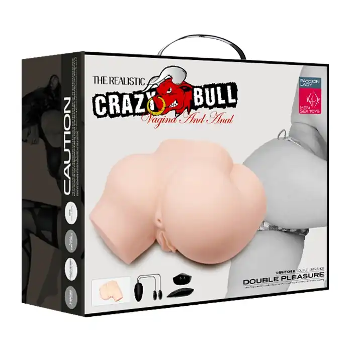 Телесный полуторс с двумя любовными тоннелями и вибрацией - Crazy Bull. Фотография 9.