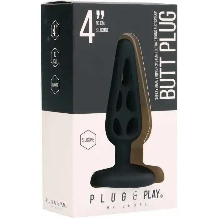 Чёрная анальная пробка Butt Plug Hollow 1 4 Inch - 10 см - Plug   Play. Фотография 2.
