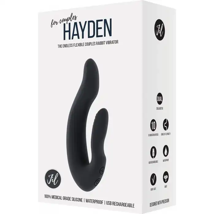 Чёрный хай-тек вибратор для пар Hayden - 15,2 см - Jil. Фотография 4.