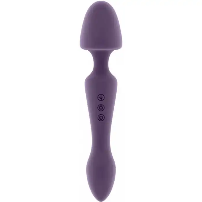 Фиолетовый двусторонний вибратор Sasha - 22,5 см - Jil
