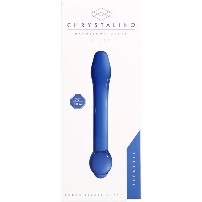 Синий стеклянный фаллоимитатор Treasure - 18 см - Chrystalino. Фотография 8.