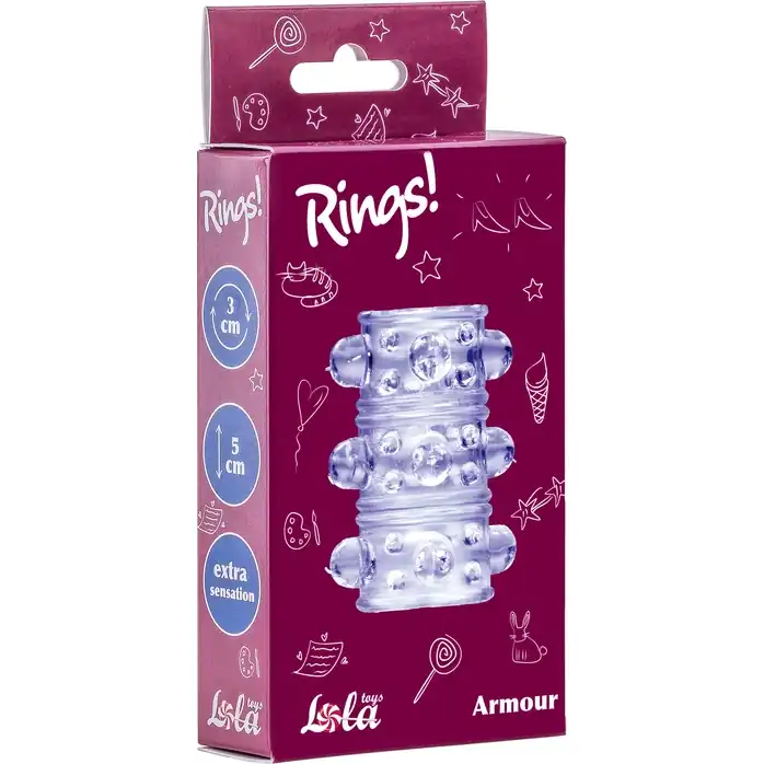 Фиолетовая насадка на пенис Rings Armour - Rings!. Фотография 3.