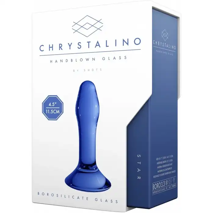 Синяя стеклянная пробка Star - 11,5 см - Chrystalino. Фотография 2.