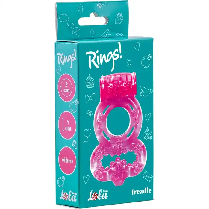 Розовое эрекционное кольцо Rings Treadle с подхватом - Rings!. Фотография 3.