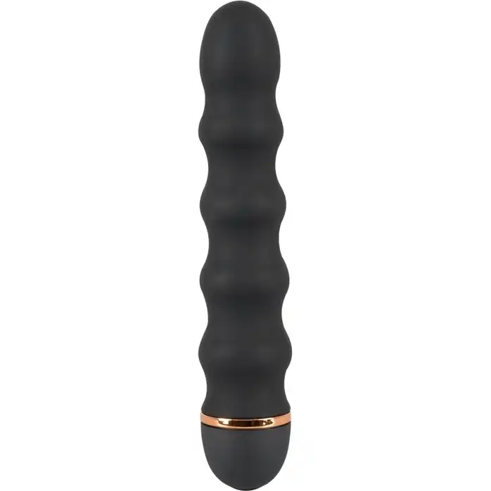 Чёрный вибратор Bendy Wavy с волнами на тельце - 17 см - You2Toys