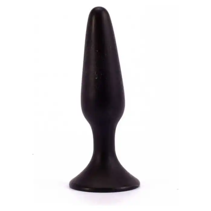 Чёрная анальная пробка с ограничительным основанием LURE ME Silicone Anal Plug - 12,1 см
