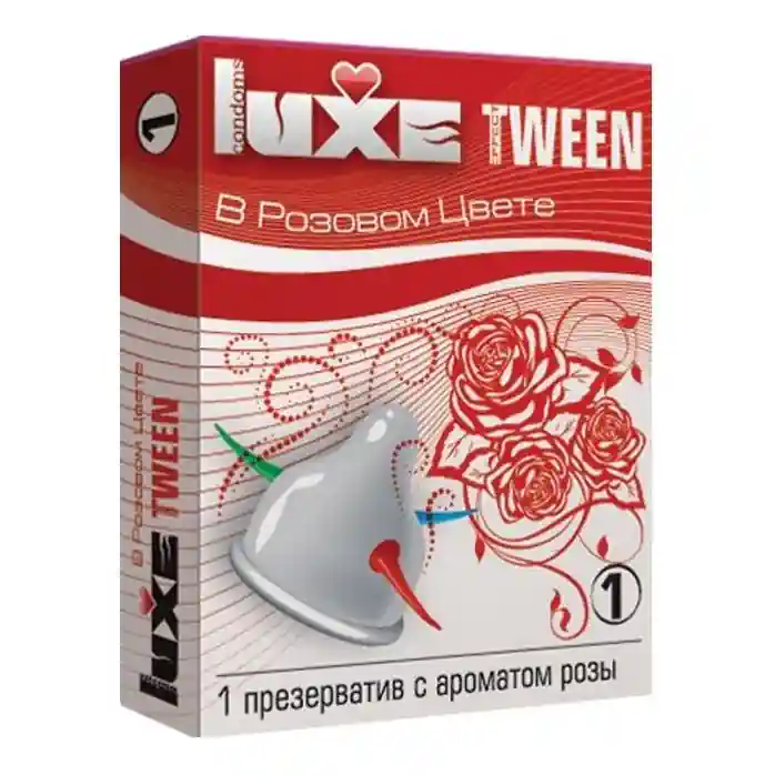 Презерватив Luxe Tween В розовом цвете с ароматом розы - 1 шт - Tween