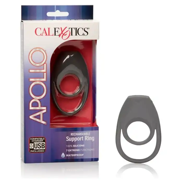 Двойное эрекционное кольцо с вибрацией Apollo Rechageable Support Ring - Apollo