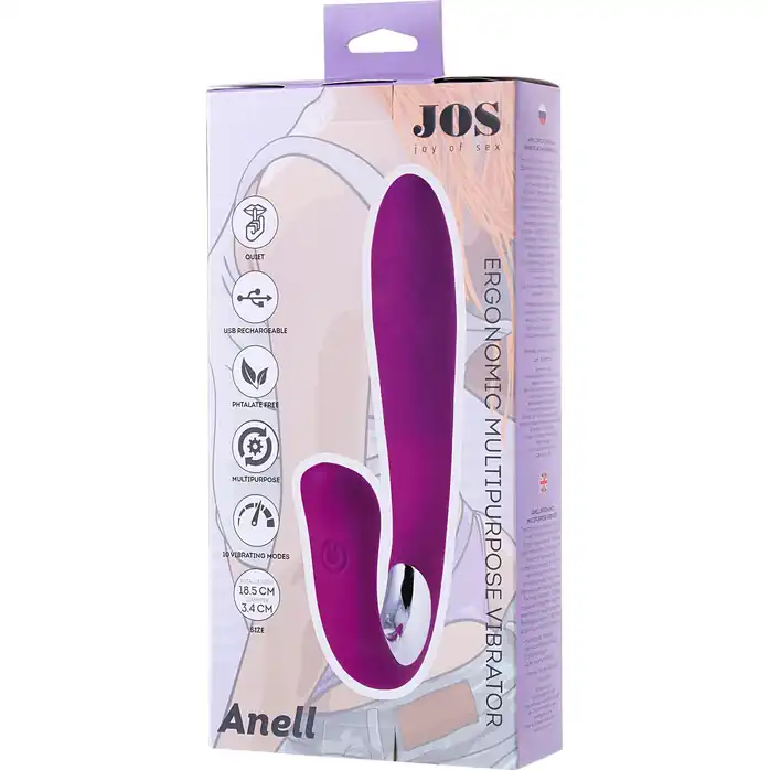 Фиолетовый универсальный вибратор JOS ANELL - 18,5 см. Фотография 7.