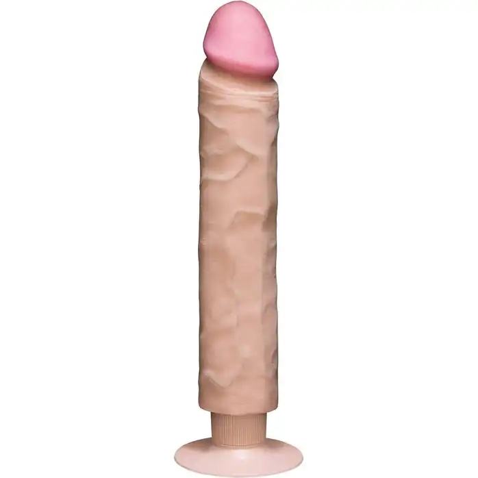 Телесный вибратор-реалистик The Realistic Cock ULTRASKYN Without Balls Vibrating 10” - 29,2 см - The Realistic Cock