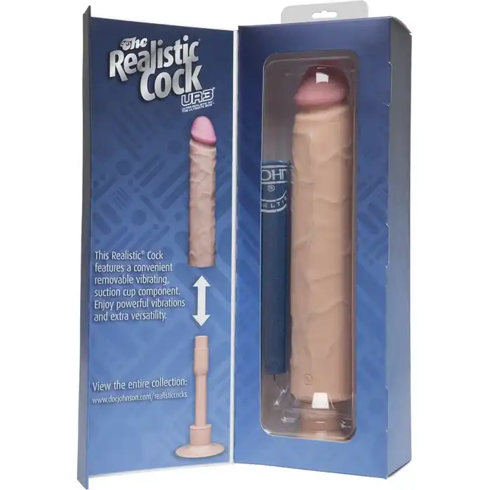 Телесный вибратор The Realistic Cock ULTRASKYN Without Balls Vibrating 12” - 33,5 см - The Realistic Cock. Фотография 3.