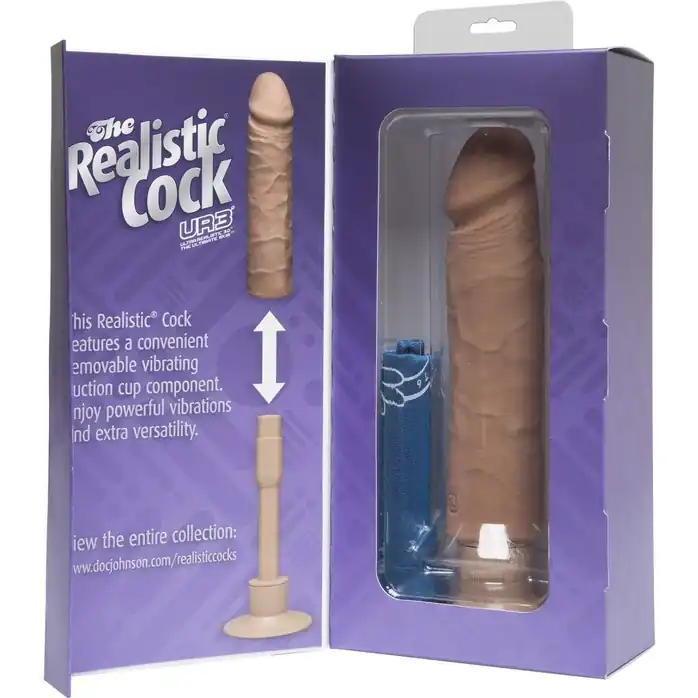 Вибратор-мулат The Realistic Cock ULTRASKYN Without Balls Vibrating 8” - 24,1 см - The Realistic Cock. Фотография 3.