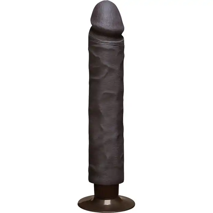 Коричневый вибратор The Realistic Cock ULTRASKYN Without Balls Vibrating 10” - 29,2 см - The Realistic Cock