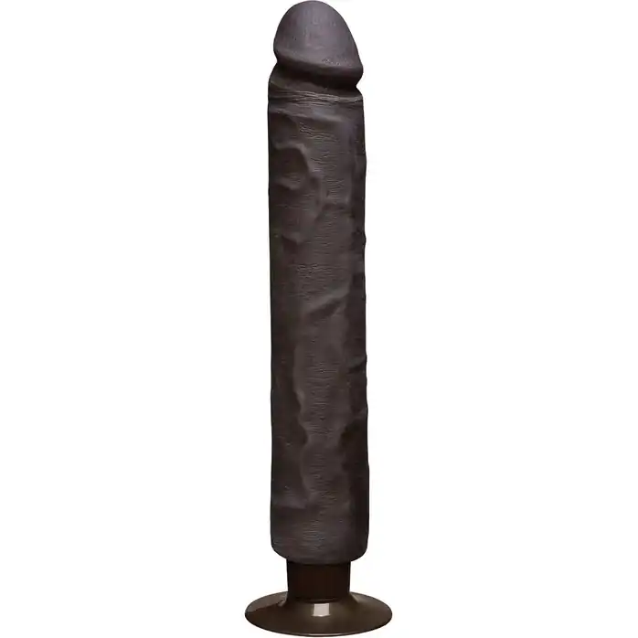 Коричневый вибратор The Realistic Cock ULTRASKYN Without Balls Vibrating 12” - 33,5 см - The Realistic Cock