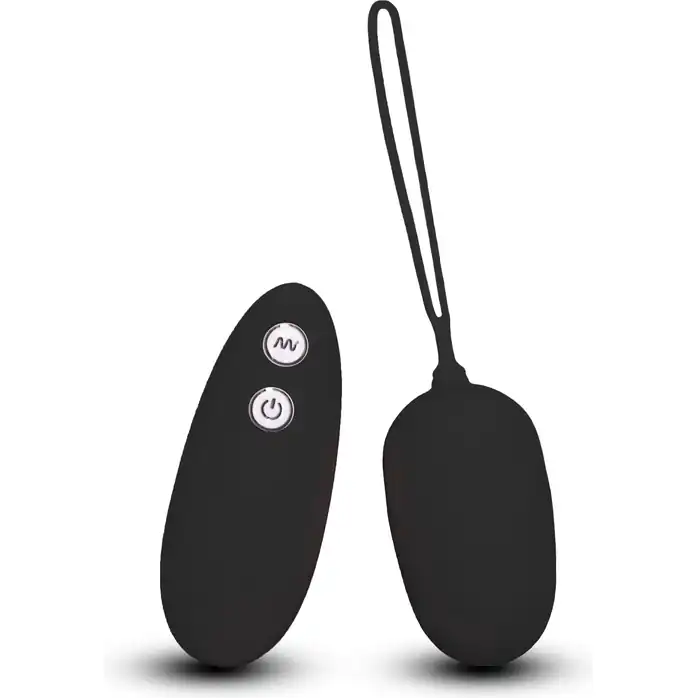 Чёрное виброяйцо с пультом дистанционного управления ULTRA SEVEN REMOTE CONTROL EGG