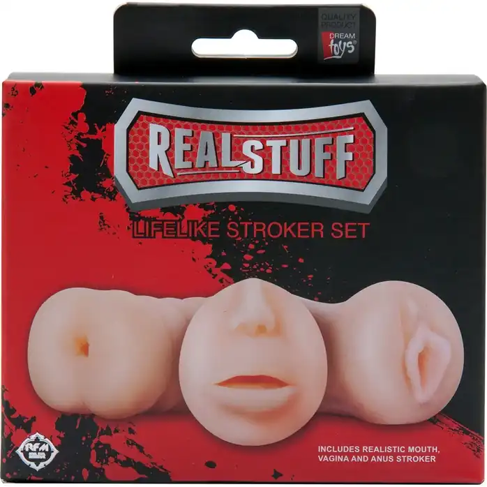Набор из 3 мастурбаторов LIFELIKE STROKER SET - RealStuff. Фотография 2.