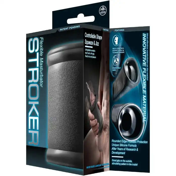Серый мастурбатор с ребрышками FLEXIBLE MASTURBATOR STROKER. Фотография 2.