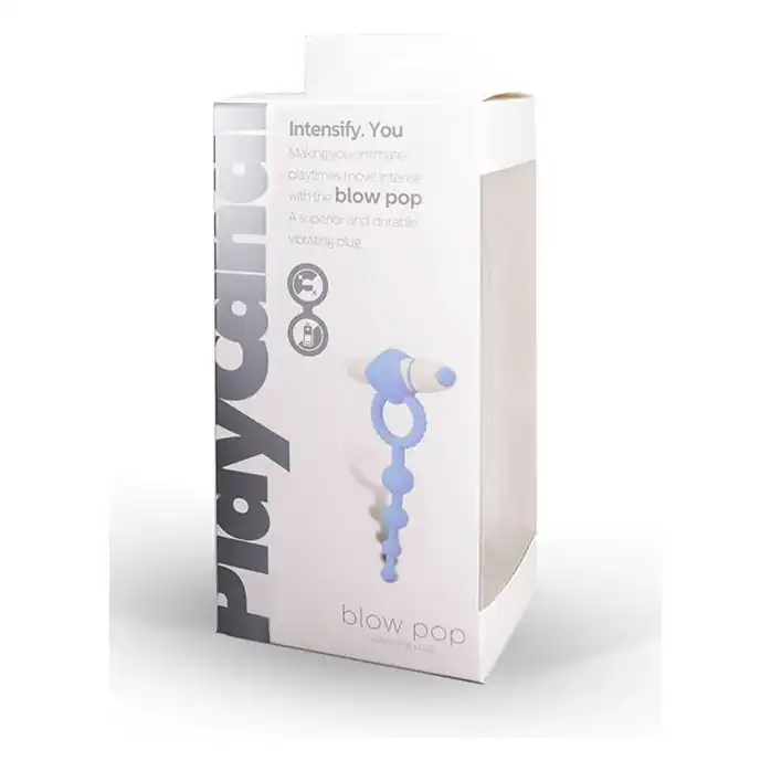 Голубое эрекционное виброкольцо PLAY CANDI BLOW POP с анальной цепочкой - Play Candi. Фотография 2.