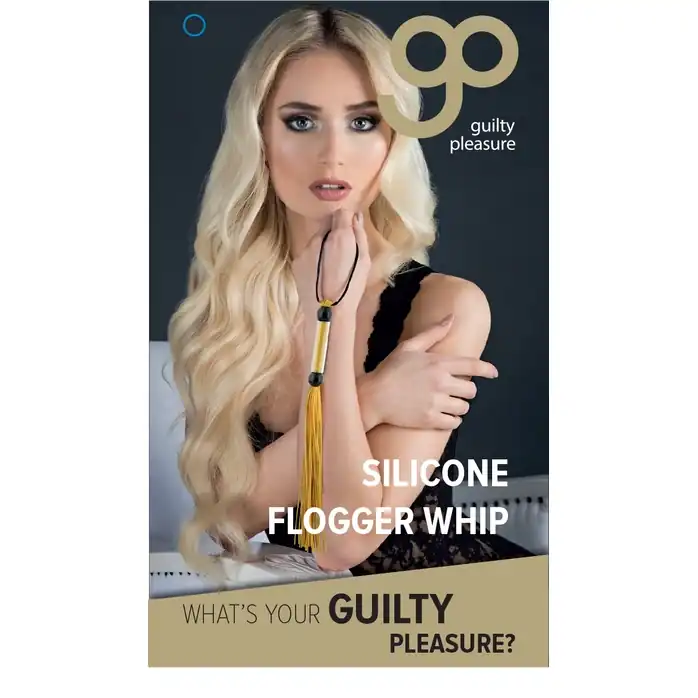 Желтая мини-плеть из силикона и акрила SILICONE FLOGGER WHIP - 25,6 см - Guilty Pleasure. Фотография 2.