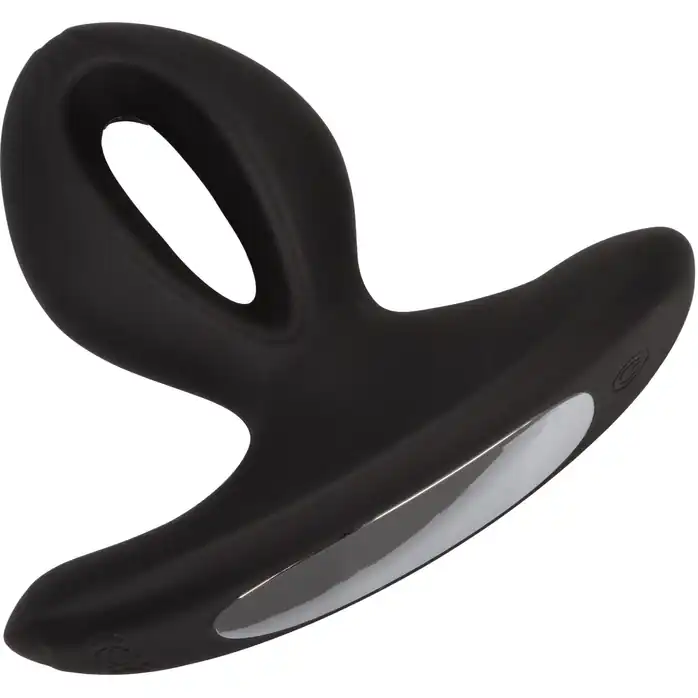 Чёрная анальная пробка с вибрацией Silicone Wireless Dual Motor Probe - 11,5 см - Eclipse. Фотография 5.