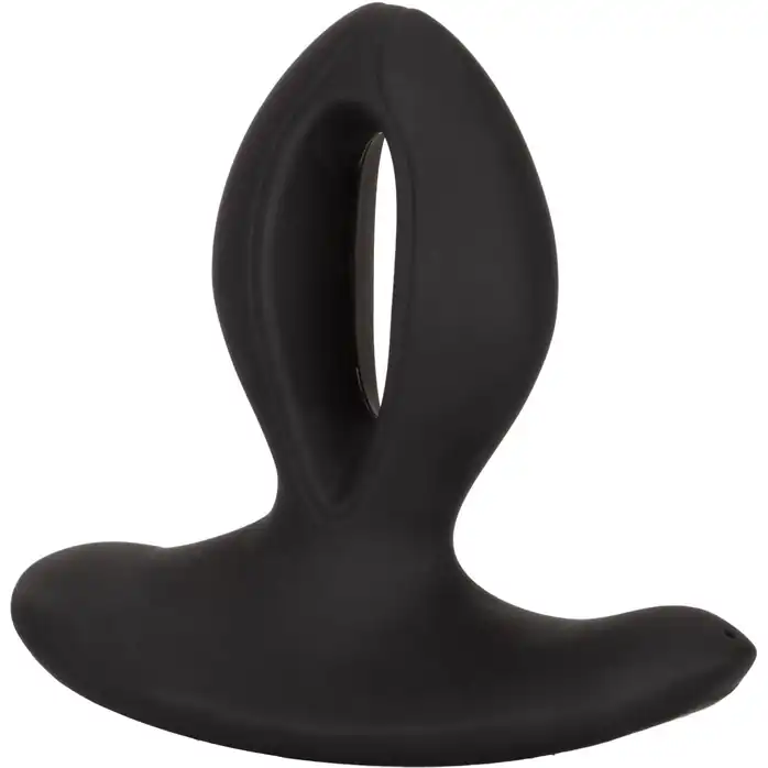 Чёрная анальная пробка с вибрацией Silicone Wireless Dual Motor Probe - 11,5 см - Eclipse