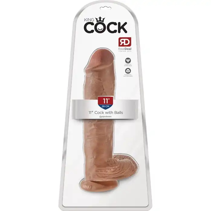 Фаллоимитатор-мулат на присоске 11 Cock with Balls - 28 см - King Cock. Фотография 5.