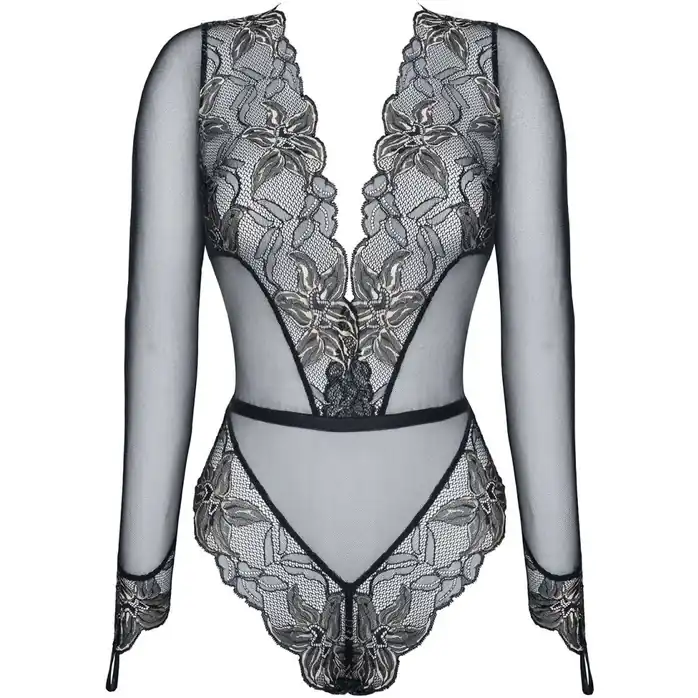 Боди с рукавами и вставками из цветочного кружева Axelle - Magnetic collection. Фотография 4.