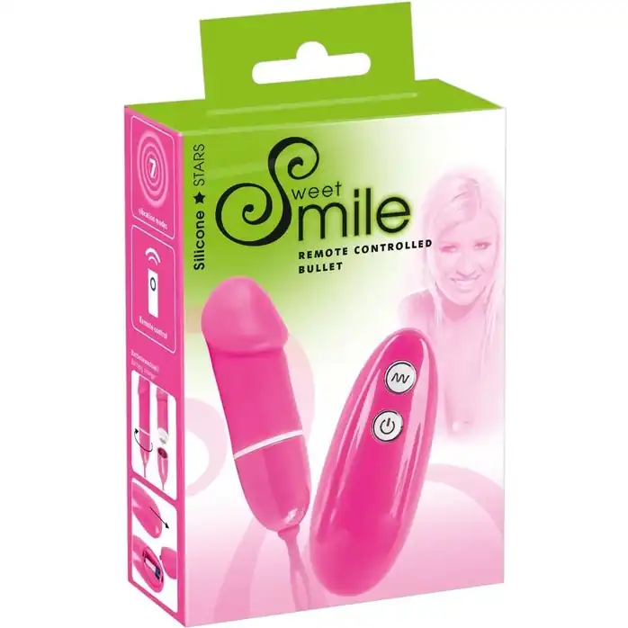 Розовое удлинённое виброяйцо с дистанционным управлением - Smile. Фотография 4.