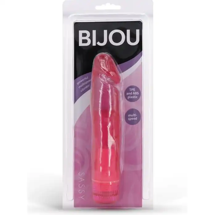 Розовый вибромассажёр SASSY - 18 см - Bijou. Фотография 2.