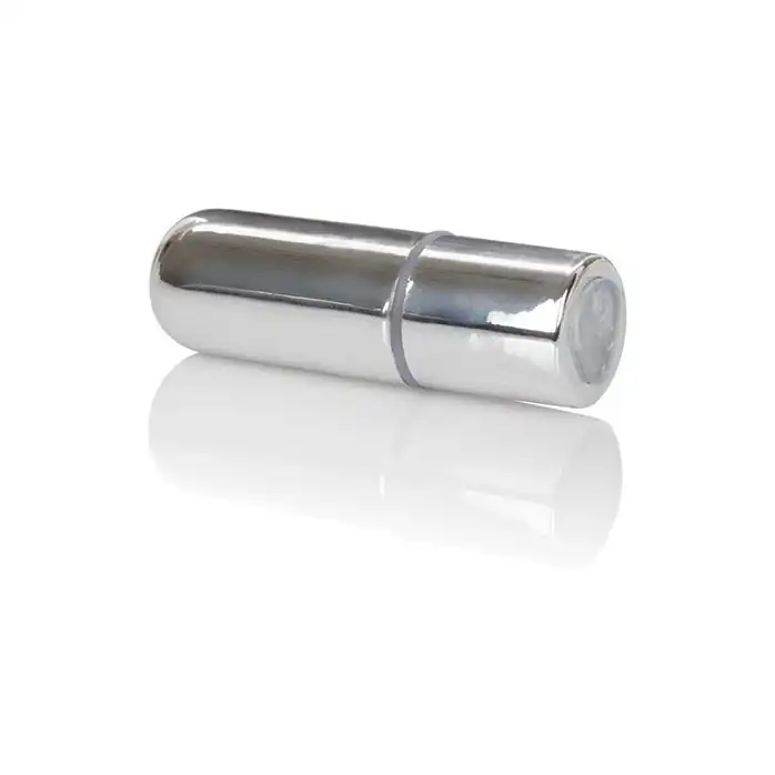 Серебристая перезаряжаемая вибропуля Rechargeable Mini Bullet. Фотография 6.