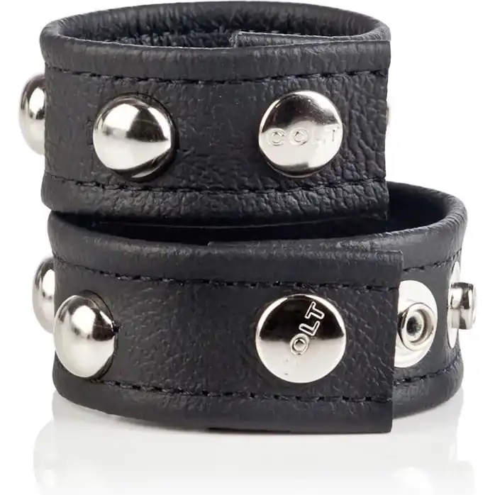 Черная кожаная утяжка на пенис и мошонку COLT Leather Strap Domed With Ball Strap - Colt. Фотография 3.