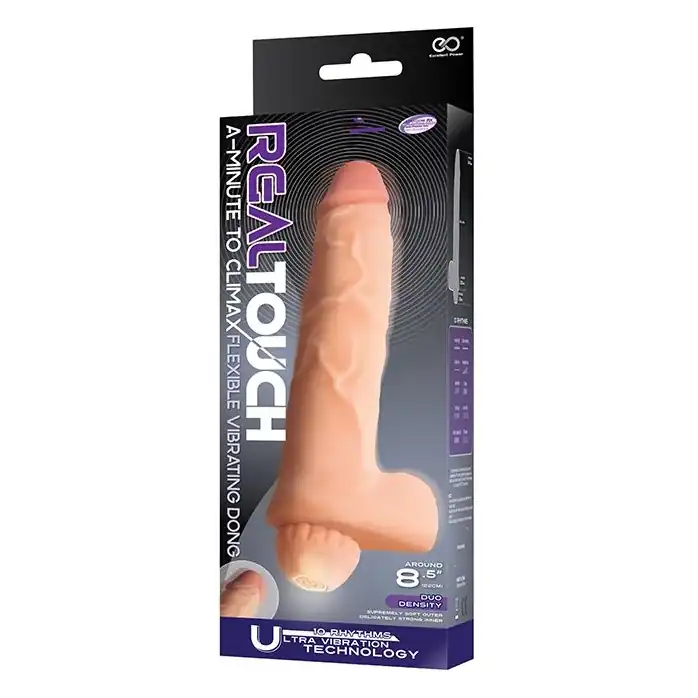 Телесный вибратор REAL TOUCH A-MINUTE TO CLIMAX VIBE - 22 см. Фотография 2.