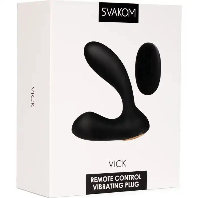 Чёрный стимулятор простаты Vick с вибрацией и пультом ДУ. Фотография 6.