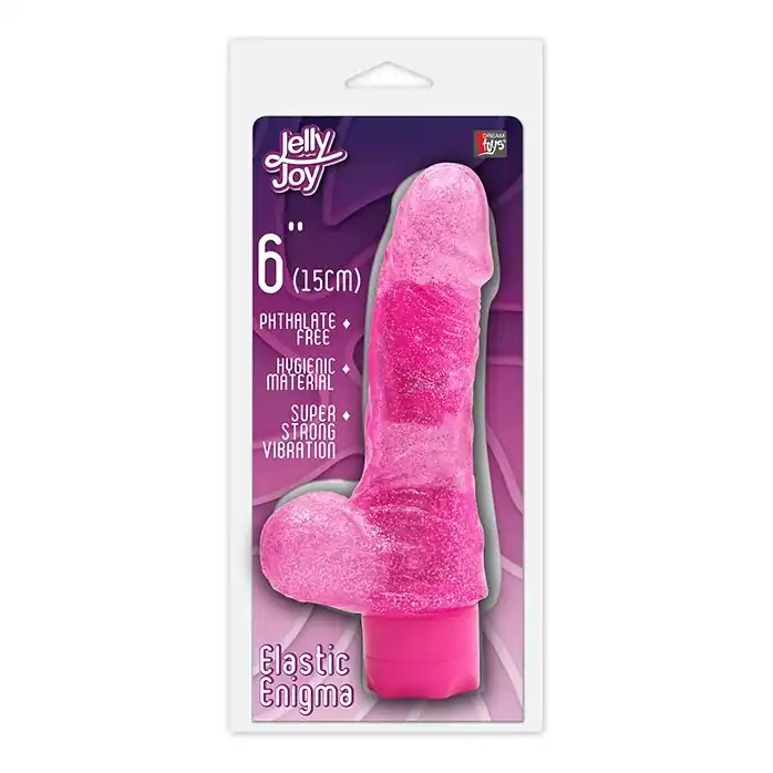 Розовый водонепроницаемый вибратор JELLY JOY ELASTIC ENIGMA MULTISPEED VIBE - 15 см - Jelly Joy. Фотография 2.