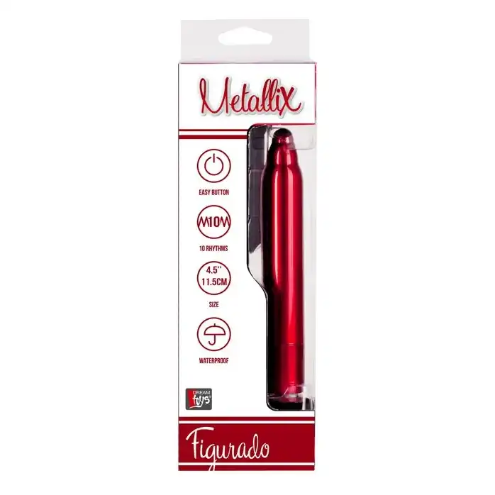 Красный вибратор METALLIX FIGURADO BULBED VIBRATOR - 11,5 см - Metallix. Фотография 2.