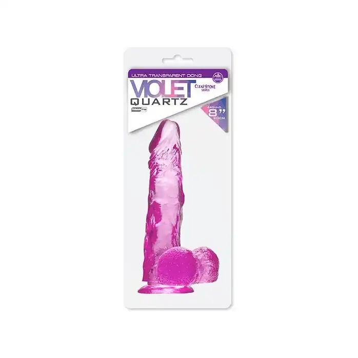 Фиолетовый фаллоимитатор QUARTZ VIOLET 8INCH PVC DONG - 20 см - Quartz. Фотография 2.