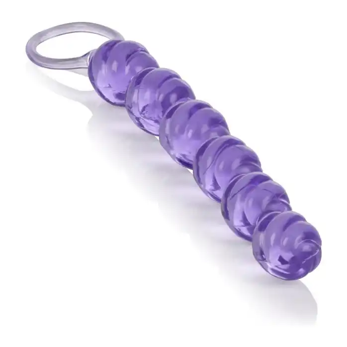 Фиолетовая анальная цепочка Swirl Pleasure Beads - 20 см - Beads. Фотография 2.