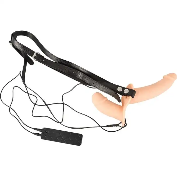 Вибрострапон с вагинальной пробкой You2Toys Vibration Strap-On Duo - 14,5 см - You2Toys