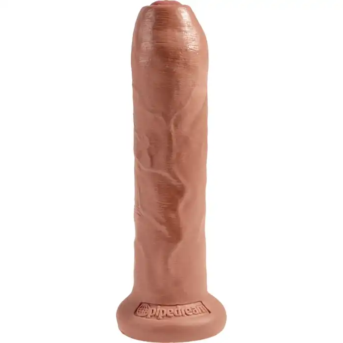 Кофейный необрезанный фаллоимитатор на присоске 7 Uncut Cock - 19,1 см - King Cock