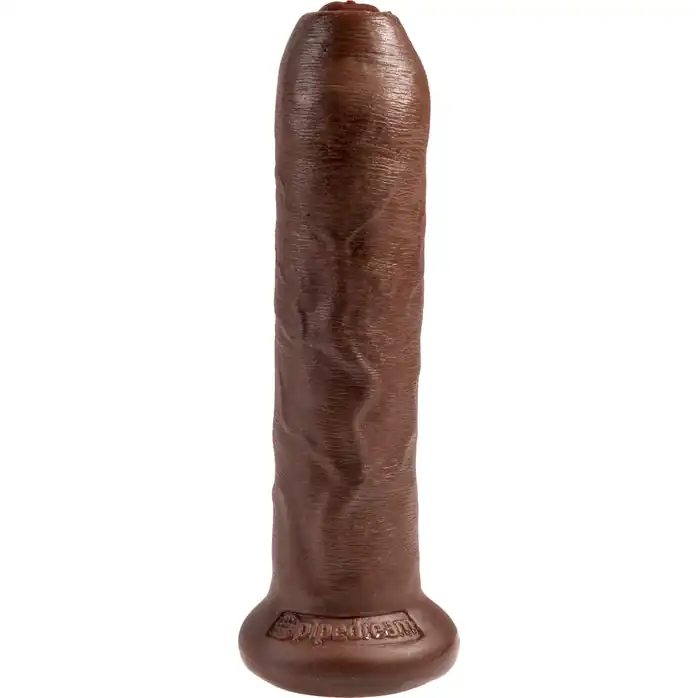 Коричневый необрезанный фаллоимитатор на присоске 7 Uncut Cock - 19,1 см - King Cock