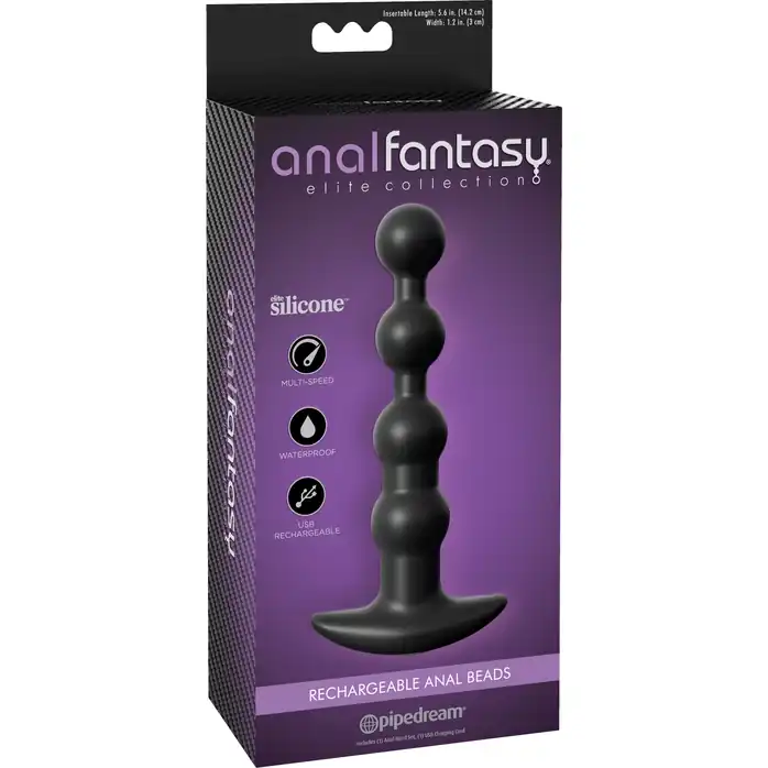 Анальная цепочка с вибрацией Rechargeable Anal Beads - 17 см - Anal Fantasy Elite Collection. Фотография 3.