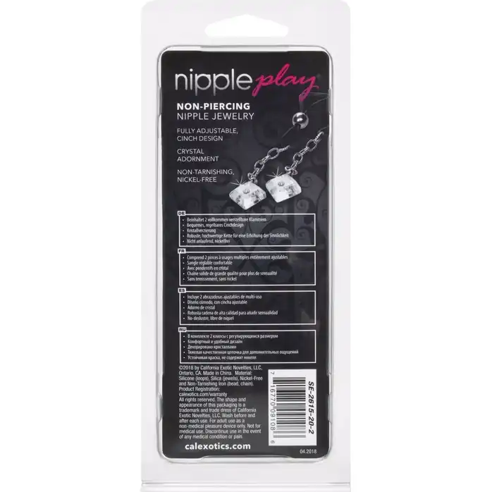 Прозрачные кристаллики-подвески на соски Non-Piercing Nipple Jewelry Crystal Gem - Nipple Play. Фотография 4.